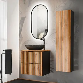 petits-meubles WASCHTISCH 60.6cm Gaia Holz in Eichenoptik und Schwarz