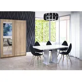 Design Esstisch PA-333 Weiß Hochglanz ausziehbar 120-160 cm Esszimmer - Weiß