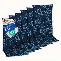 nyvi Hochlehner Auflage 118 x 50 x 5 cm Blume Hellblau 6 St.