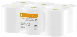 Satino HiCycle Toilettenpapier Großrollen, 2-lagig, hochweiß 315680 , 1 Paket = 6 Rollen à 320 Meter, JT2-kompatibel