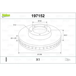 Bremsscheibe VALEO 197152
