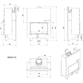 AZURA HOME DESIGN MBO Kamineinsatz Stahl Schwarz