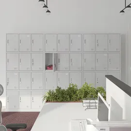 Jan Nowak Garderobenschrank Metall 90x185x40 cm Grau 12 Fächer abschließbar
