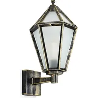 Hofstein Mondavio Außenwandlampe aus Metall/Glas in Schwarz/Gold/Milchglas oder Klar