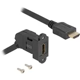 Delock HDMI Einbaubuchse 45° gewinkelt zu Stecker mit 30 cm Kabel 8K 60 Hz