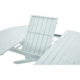 vente-unique Garten-Essgruppe: Tisch, ausziehbar 150/200 cm, – 6 stapelbare Sessel – Aluminium - Hellgrau & Weiß - YOHA... von MYLIA