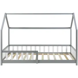 [en.casa] Hausbett Hesel 90 x 200 cm Kiefer grau grau