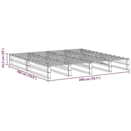 vidaXL Massivholzbett 180 x 200 cm Braun