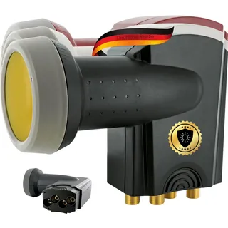 SCHWAIGER 371 Quad LNB Low Noise Blockconverter Sun Protect digital hitzebeständig LNB-Kappe Satellitenschüssel-Zubehör Direktanschluss Wetterschutz vergoldete Kontakte anthrazit