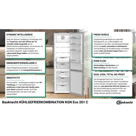 Bauknecht KGN Eco 201 C Kühl-Gefrierkombination (203,5 cm hoch, Silber)