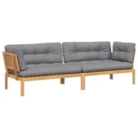 vidaXL Garten-Ecksofas aus Paletten 2 Stk mit Kissen Massivholz Akazie