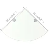 vidaXL Eckregale 2 Stk. mit Verchromten Halterungen Glas Transparent