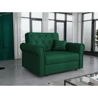 MIRJAN24 Schlafsofa Viva Roma I, mit Bettkasten und Schlaffunktion, inkl. Kissen, Schwarz Metallfüße, Wellenfeder grün