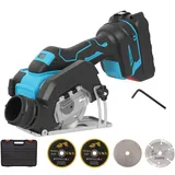 Akku Mini Kreissäge für Makita 18V Batterie, Bürstenlos mit 4 Sägeblätter, Schnitttiefe 22mm, für Holz und Kunststoff (Ohne Akku)