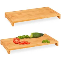 Relaxdays Schneidebrett-Set Holz 2 38 x 28 cm Braun