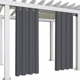 OEM Wasserdichter Gartenvorhang 155x200 Mit Ösen Graphit Terrasse, 1 Stück.