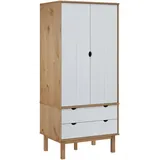 vidaXL Kleiderschrank Otta 76,5 x 172 x 53 cm Braun/Weiß