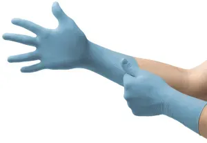 Ansell Einmalhandschuhe TNT® Blue 92-665, Texturierter Nitrilhandschuh bietet Tragekomfort und Beweglichkeit, 1 Karton = 10 Packungen = 1000 Stück, Größe 7,5 - 8