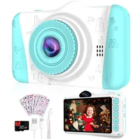 Kinderkamera,3,5-Zoll Großbildschirm,Digitalkamera Kinder Fotoapparat mit 32GB-Karte,1080P HD 12MP, Anti-Drop,USB wiederaufladbar Selfie Kamera für 3-12 Jahre Jungen Weihnachtsgeschenkev,Blau