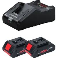 Bosch ProCore Starter Set Professional inkl. 2 x 18 V Li-Ion 4,0 Ah + Ladegerät 1600A016GB