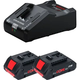 Bosch ProCore Starter Set Professional inkl. 2 x 18 V Li-Ion 4,0 Ah + Ladegerät 1600A016GB