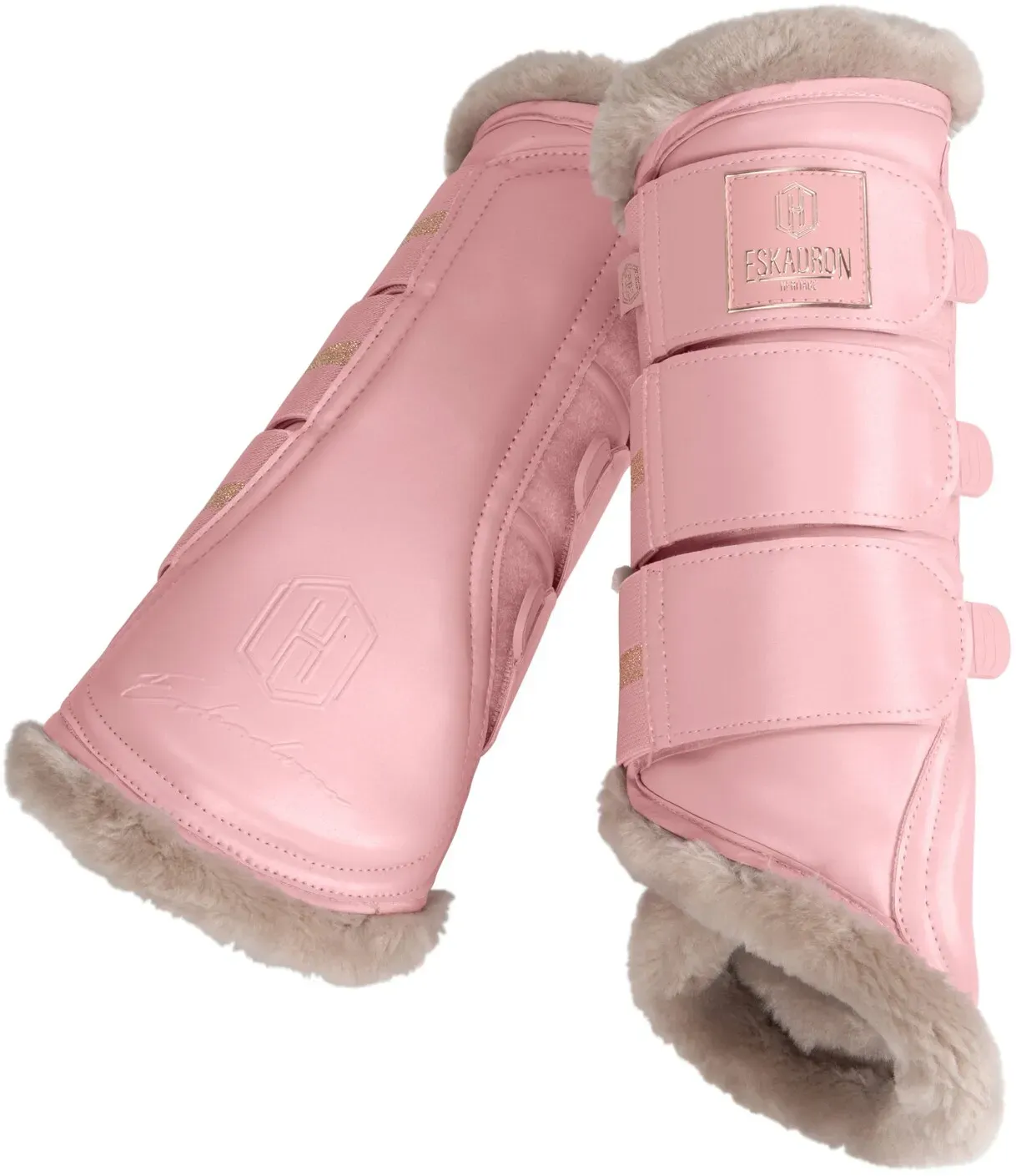 ESKADRON Heritage Gamaschen Glamslate FauxFur pearl rose XL