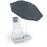 Relaxdays Sonnenschirm Ø 180 cm grau
