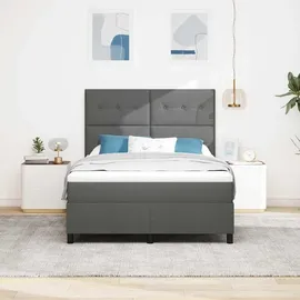 vidaXL Boxspringbett mit Matratze Dunkelgrau 140 x 190 cm Stoff