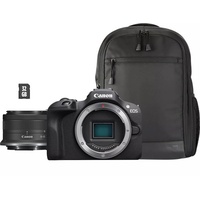EOS R50 + RF-S 18-45mm Travel Kit (Shoulder Bag & 64GB SD Card)