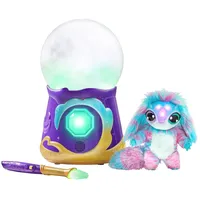 Magic Mixies 14690 Magische Kristallkugel mit Nebelfunktion & 20 cm großem interaktivem Plüschtier über 80 Geräusch, Reaktionen & Lichteffekte, blau