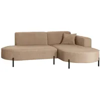 kaiser möbel Ecksofa, Sofa L-Form Designer Modena Rein stoff Noel Kaltesbeige Rechts - Beige