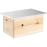 Navaris Hummelhaus aus Holz und Metall - 30x20x14,5cm Hummelkasten - Garten Nistkasten Insektenhotel für Hummeln - Nisthilfe Hummelhotel Hummelkiste
