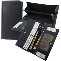 Damen Echt-Leder Geldbörse RFID - Schutz 10 Kartenfächer Frauen Portemonnaie 02