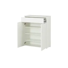 Die Möbelfundgrube Schuhschrank 83 x 102 x 36 cm 2 Türen / weiß hochglanz