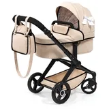 Bayer Design Kombi-Puppenwagen Xeo beige für Puppen bis 46cm