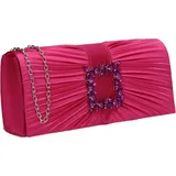 Swankyswans Chloe Clutch Medium Leather Fuchsia
