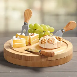KESPER Käsebrett Holz 4-tlg. 23 x 23 x 3,6 cm Beige/Braun