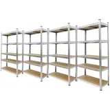 ECD Germany Lagerregal Metall 180x90x40 cm mehrfarbig 5 MDF-Platten