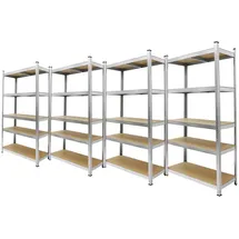 ECD Germany Lagerregal Metall 180x90x40 cm mehrfarbig 5 MDF-Platten