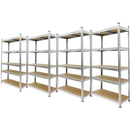 ECD Germany Lagerregal Metall 180x90x40 cm mehrfarbig 5 MDF-Platten