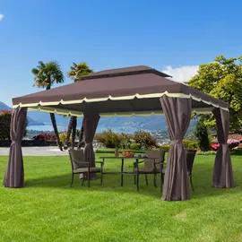 Outsunny Pavillon kaffee Schwarz 390L x x cm