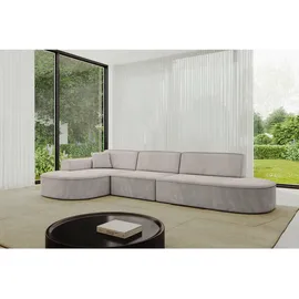 altdecor Ecksofa Ottomane Links MARI-L2 - 328x171x79 cm Hellbraun Velours