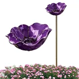 2PCS Metall Blumen Gartenstecker Vogeltränke, Insektentränke Bienentränke Für Den Garten, Gartendekorationen