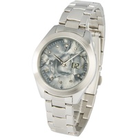 MARQUIS Elegante Damen Funkuhr Armbanduhr (Junghans-Uhrwerk), Perlmutt Zifferblatt mit Kristallsteinchen - 964.4107