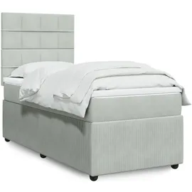 vidaXL Boxspringbett mit Matratze Hellgrau 140x200 cm Samt