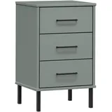vidaXL Nachtschrank OSLO 40 x 35 x 64,5 cm Grau
