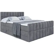 altdecor Boxspringbett MIAMI-Z KING - 160x200 - H3/H4 - Dunkelgrau