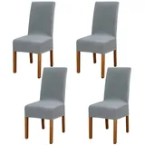 Leeyunbee 4 Stück Esszimmer Stuhlhussen, Abnehmbare Waschbar Elastische Moderne Beschützer Stuhlbezug, Dehnbare Stuhlhussen Für Hochzeit Partys Bankett Esszimmer, Hotel, Restaurant Dekor (Silber Grau)