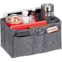 Relaxdays Taschenorganizer Handtasche, Filz, Grau