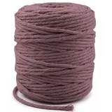 APREGGIO Makramee Garn 5mm x 100m - Natürliches Baumwollgarn Gedreht (Single Twist) - Ökologisches Makramee Seil für DIY, Wandbehang, Blumenampel & Deko, Lebensmittelecht: Altrosa